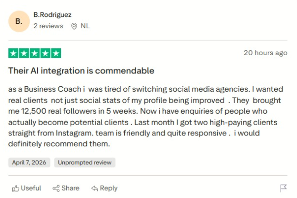 Trustpilot review screenshot 1